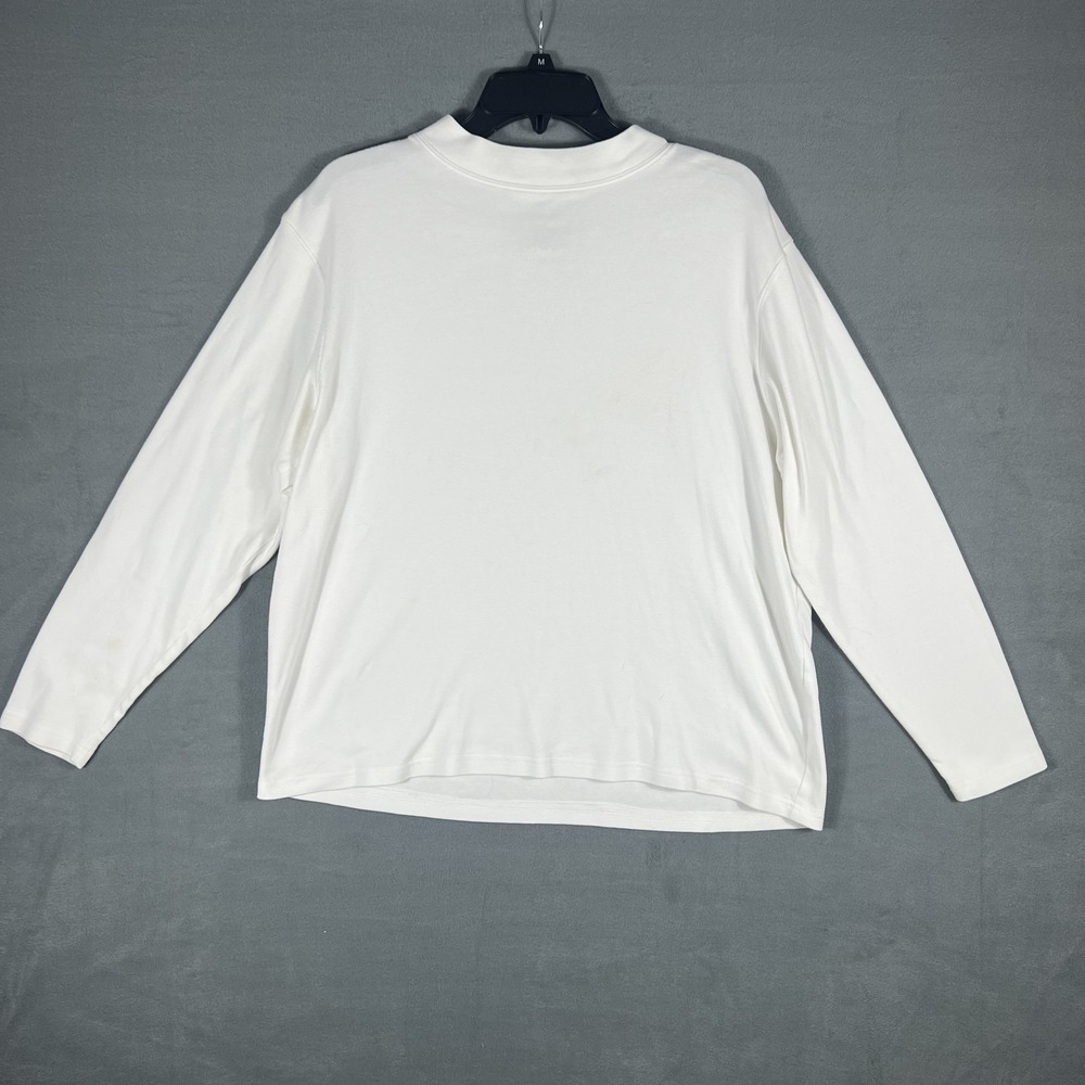 Westbound Men's White Mock Neck Long Sleeve T-Shirt Size XL‎ 100% Cotton